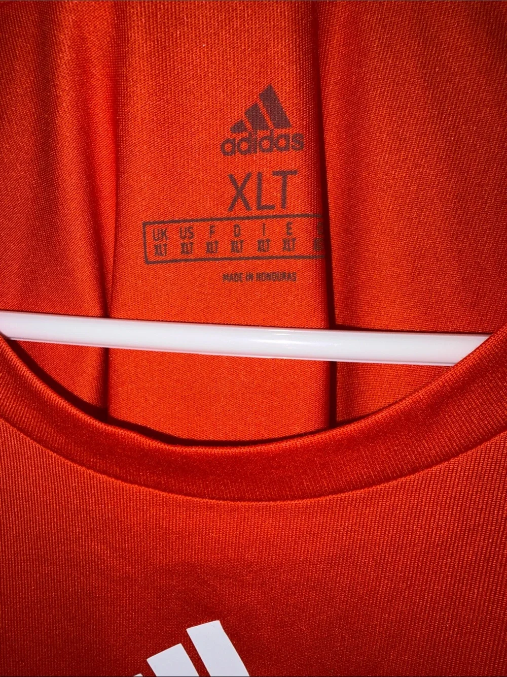 adidas Bright Orange Football Tee with Graphic Logo
